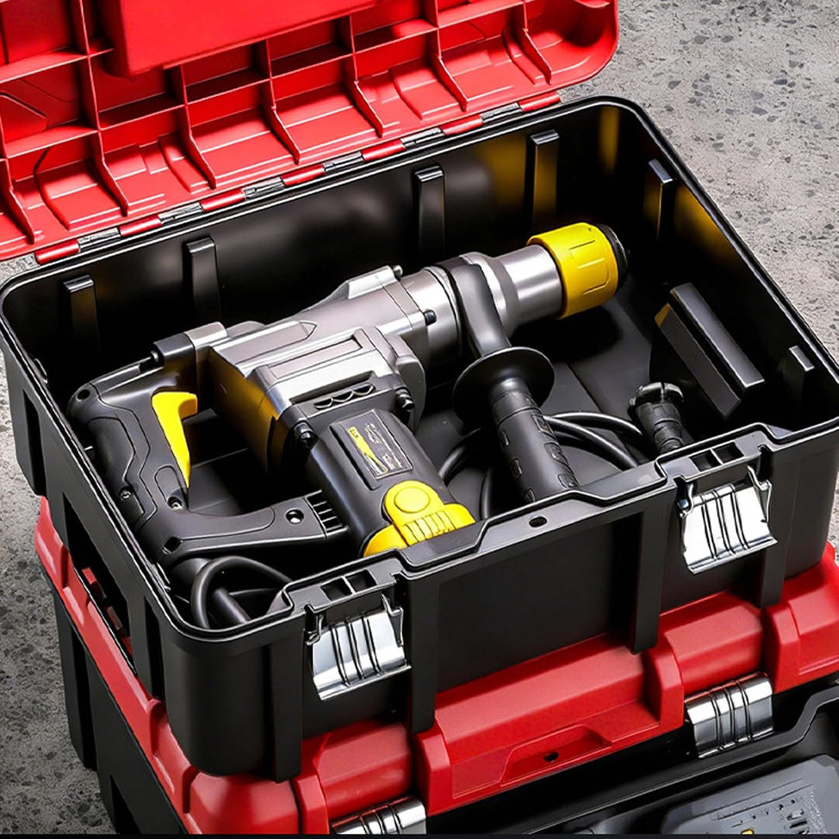  Boîte à Outils électriques De Grande Capacité Avec Poignée Ergonomique Pour Marteaux électriques Et Divers Composants Matériels